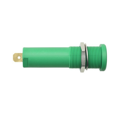 Schutzinger Green Female Banana Socket, 4 mm Connector, Tab Termination, 16A, 1000V, Gold Plating