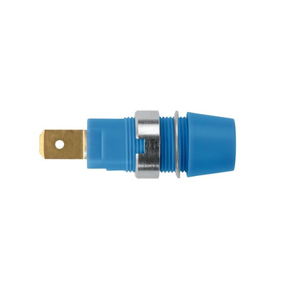Schutzinger Blue Female Banana Socket, 4 mm Connector, Tab Termination, 32A, 1000V, Gold Plating