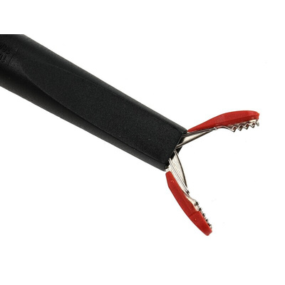 Staubli Crocodile Clip 4 mm Connection, Nickel-Plated Steel Contact, 20A, Black