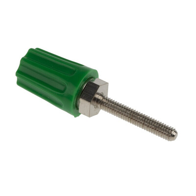 RS PRO 16A, Green Binding Post With Brass Contacts and Nickel Plated
