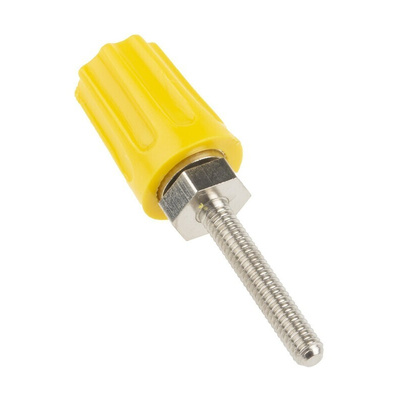 RS PRO 16A, Yellow Binding Post With Brass Contacts and Nickel Plated