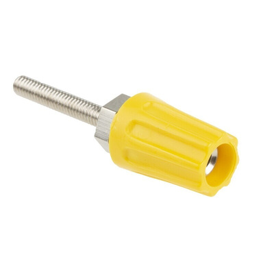 RS PRO 16A, Yellow Binding Post With Brass Contacts and Nickel Plated