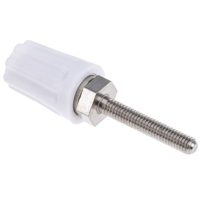 RS PRO 16A, White Binding Post With Brass Contacts and Nickel Plated