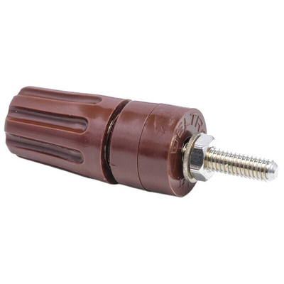 RS PRO 16A, Brown Binding Post With Brass Contacts and Nickel Plated