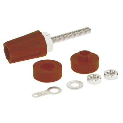 RS PRO 16A, Brown Binding Post With Brass Contacts and Nickel Plated