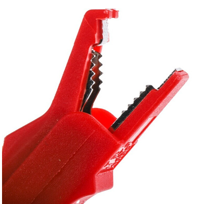 Staubli Crocodile Clip 4 mm Connection, Brass Contact, 15A, Black, Red