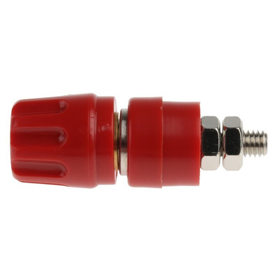 Hirschmann Test & Measurement 35A, Red Binding Post With Brass Contacts and Nickel Plated