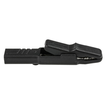 Hirschmann Test & Measurement Crocodile Clip 4 mm Connection, Brass Contact, 25A, Black