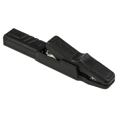 Hirschmann Test & Measurement Crocodile Clip 4 mm Connection, Brass Contact, 25A, Black