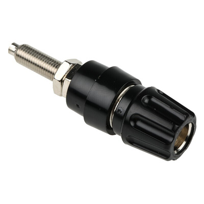 Hirschmann Test & Measurement 63A, Black Binding Post With Brass Contacts and Nickel Plated
