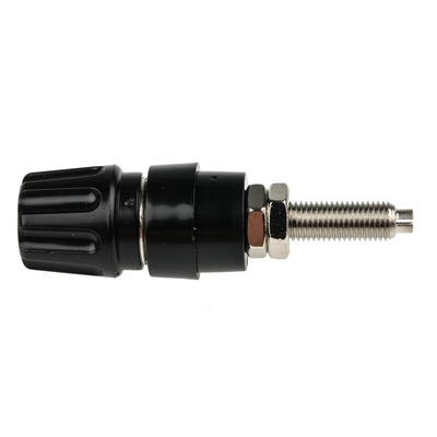 Hirschmann Test & Measurement 63A, Black Binding Post With Brass Contacts and Nickel Plated