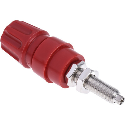 Hirschmann Test & Measurement 63A, Red Binding Post With Brass Contacts and Nickel Plated