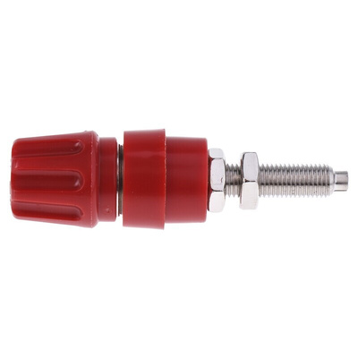 Hirschmann Test & Measurement 63A, Red Binding Post With Brass Contacts and Nickel Plated