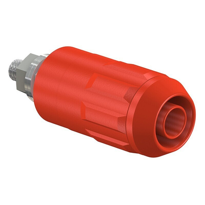 Staubli Red Female Banana Socket, 4 mm Connector, Bolt Termination, 20A, 1000V, Nickel Plating
