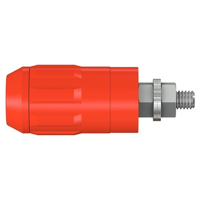 Staubli Red Female Banana Socket, 4 mm Connector, Bolt Termination, 20A, 1000V, Nickel Plating