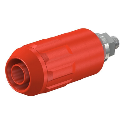 Staubli Red Female Banana Socket, 4 mm Connector, Bolt Termination, 20A, 1000V, Nickel Plating