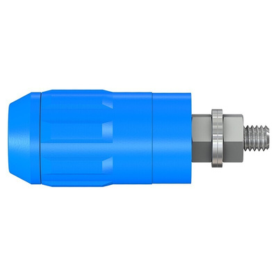 Staubli Blue Female Banana Socket, 4 mm Connector, Bolt Termination, 20A, 1000V, Nickel Plating
