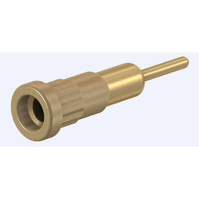 Staubli Brown Female Banana Socket, 4 mm Connector, Press Fit Termination, 25A, 30 V, 60V dc, Gold Plating
