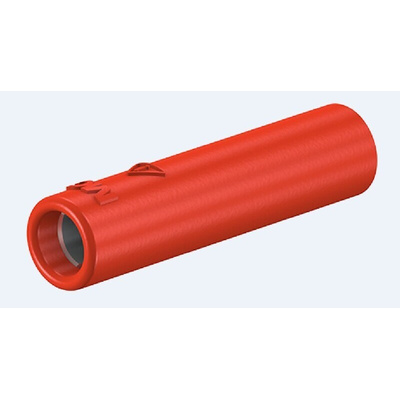 Staubli Red Female Banana Socket, 4 mm Connector, M4 Thread Termination, 32A, 600V, Nickel Plating