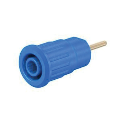 Staubli Blue Female Banana Socket, 4 mm Connector, Press Fit Termination, 24A, 1000V, Gold Plating
