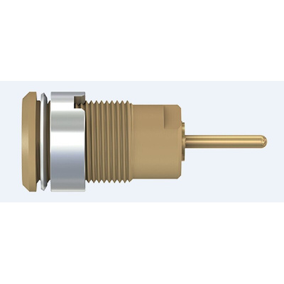 Staubli Brown Female Banana Socket, 4 mm Connector, Press Fit Termination, 24A, 1000V, Gold Plating