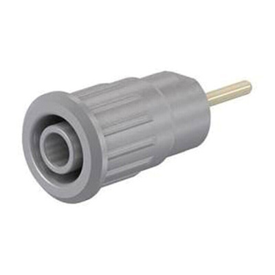 Staubli Grey Female Banana Socket, 4 mm Connector, Press Fit Termination, 24A, 1000V, Gold Plating