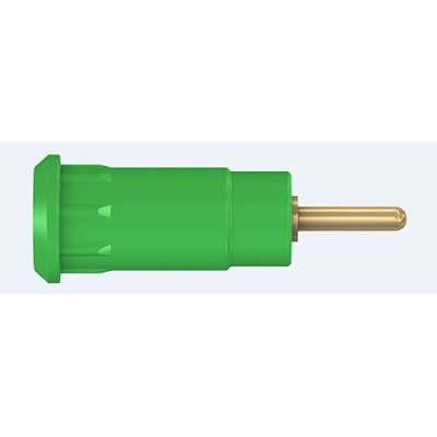Staubli Green Female Banana Socket, 2mm Connector, Press Fit Termination, 10A, 600V, Gold Plating