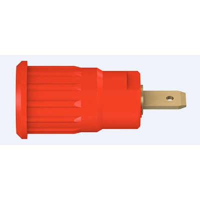 Staubli Red Female Banana Socket, 4 mm Connector, Press Fit Termination, 24A, 1000V, Gold Plating