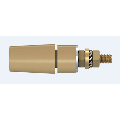 Staubli Brown Female Banana Socket, 4 mm Connector, Bolt Termination, 32A, 600V, Gold Plating