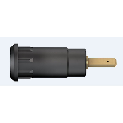 Staubli Black Female Banana Socket, 2mm Connector, Press Fit Termination, 10A, 600V, Gold Plating