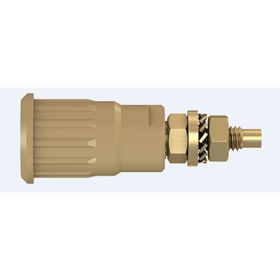 Staubli Brown Female Banana Socket, 4 mm Connector, Press Fit Termination, 24A, 1000V, Gold Plating