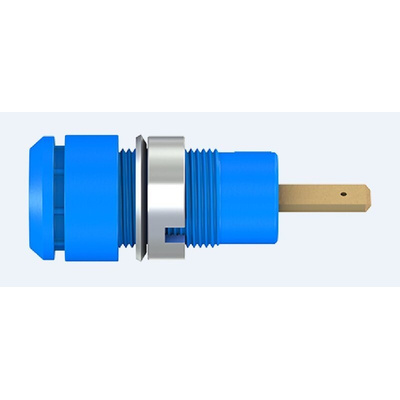 Staubli Blue Female Banana Socket, 2mm Connector, Tab Termination, 10A, 600V, Gold Plating