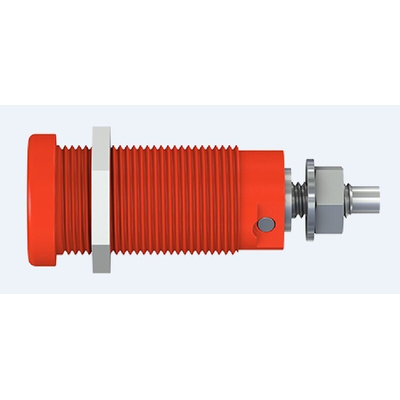 Staubli Red Female Banana Socket, 4 mm Connector, Screw Termination, 20A, 1000V, Nickel Plating