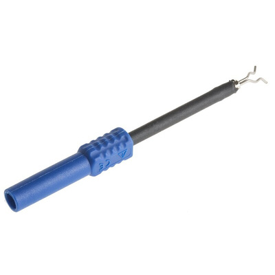Schutzinger Blue Female Test Socket, 4 mm Connector, Solder Termination, 1A, 600V, Nickel Plating