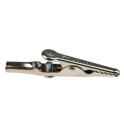 Mueller Electric Crocodile Clip 4 mm Connection, Nickel-Plated Steel Contact, 10A