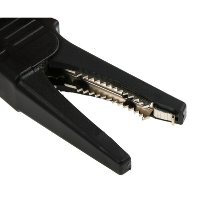 Staubli Crocodile Clip 4 mm Connection, Brass Contact, 32A, Black