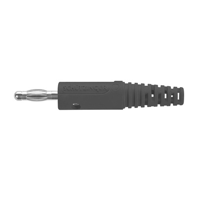 Schutzinger Black Male Banana Plug, 4 mm Connector, Screw Termination, 32A, 33 V ac, 70V dc, Nickel Plating