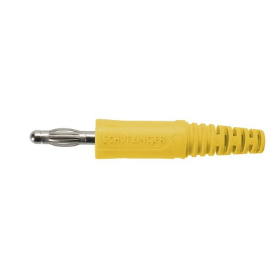 Schutzinger Yellow Male Banana Plug, 4 mm Connector, Screw Termination, 32A, 33 V ac, 70V dc, Nickel Plating