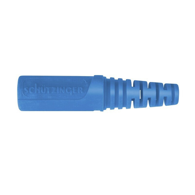Schutzinger Blue Female Banana Coupler, 4 mm Connector, Solder Termination, 32A, 33 V ac, 70V dc, Nickel Plating