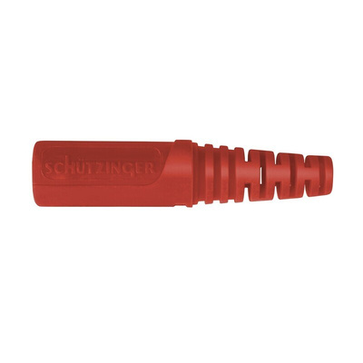 Schutzinger Red Female Banana Coupler, 4 mm Connector, Solder Termination, 32A, 33 V ac, 70V dc, Nickel Plating