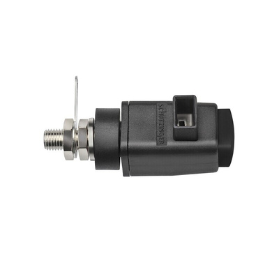 Schutzinger Black Test Terminal, 4 mm Connector, 16A, 300V, Nickel Plating