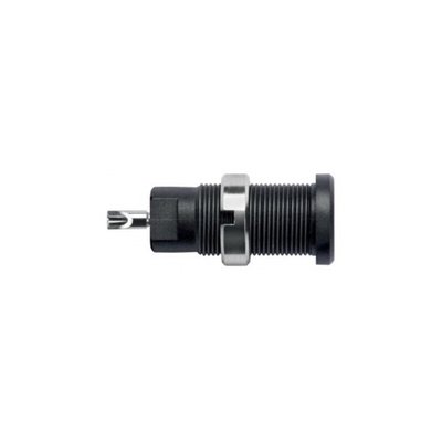 Schutzinger Black Female Banana Socket, 2mm Connector, Solder Termination, 10A, 600V, Nickel Plating