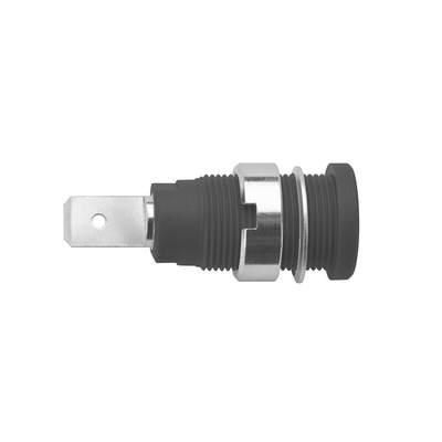 Schutzinger Black Female Banana Socket, 4 mm Connector, 24A, 1000V, Nickel Plating