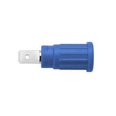 Schutzinger Blue Female Banana Socket, 4 mm Connector, PC Pin Termination, 32A, 1000V, Nickel Plating