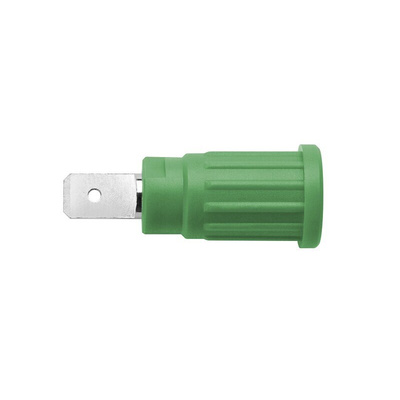 Schutzinger Green Female Banana Socket, 4 mm Connector, PC Pin Termination, 32A, 1000V, Nickel Plating