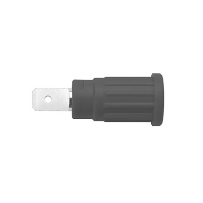 Schutzinger Black Female Banana Socket, 4 mm Connector, PC Pin Termination, 32A, 1000V, Nickel Plating