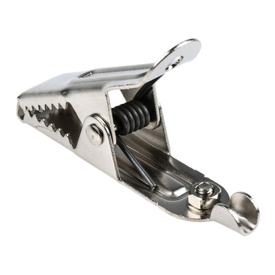 RS PRO Crocodile Clip Crocodile Clip Connection, Nickel-Plated Steel Contact, 25A, Silver