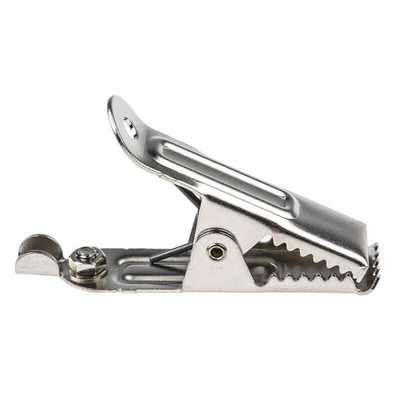 RS PRO Crocodile Clip Crocodile Clip Connection, Nickel-Plated Steel Contact, 25A, Silver