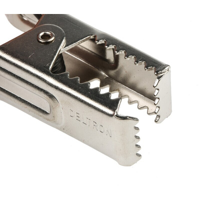 RS PRO Crocodile Clip Crocodile Clip Connection, Nickel-Plated Steel Contact, 25A, Silver