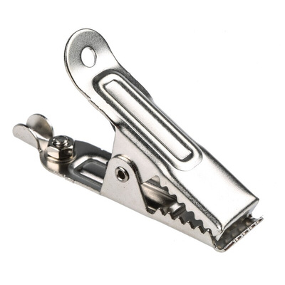 RS PRO Crocodile Clip Crocodile Clip Connection, Nickel-Plated Steel Contact, 25A, Silver